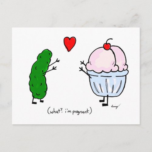 Pickle Loves Ice Cream Congratulations Postcard