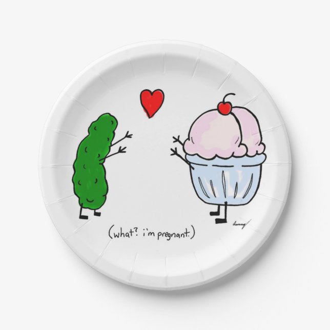 Pickle Loves Ice Cream Paper Plates (Front)