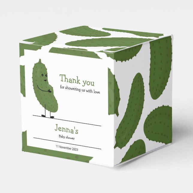 Pickle me Happy baby shower Favor Boxes (Front Side)