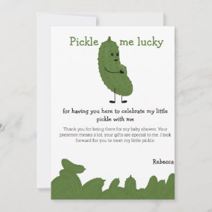 Pickle me lucky baby shower thank you card