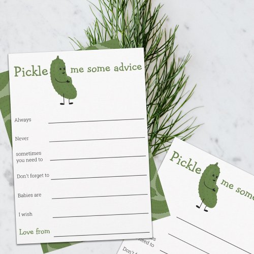Pickle me some advice baby shower game  invitation