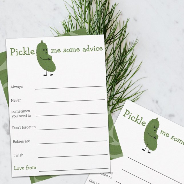 Pickle me some advice baby shower game  invitation (Creator Uploaded)