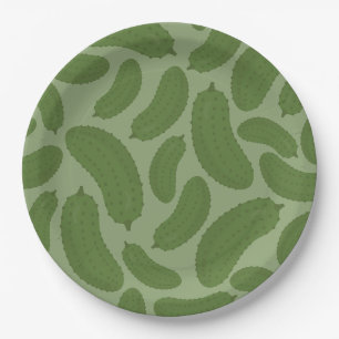 Pickle pattern paper plates