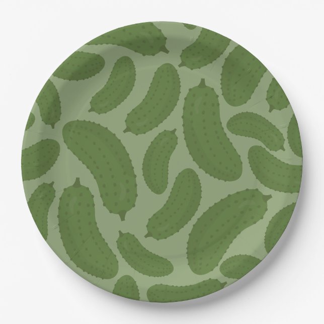 Pickle pattern paper plates (Front)