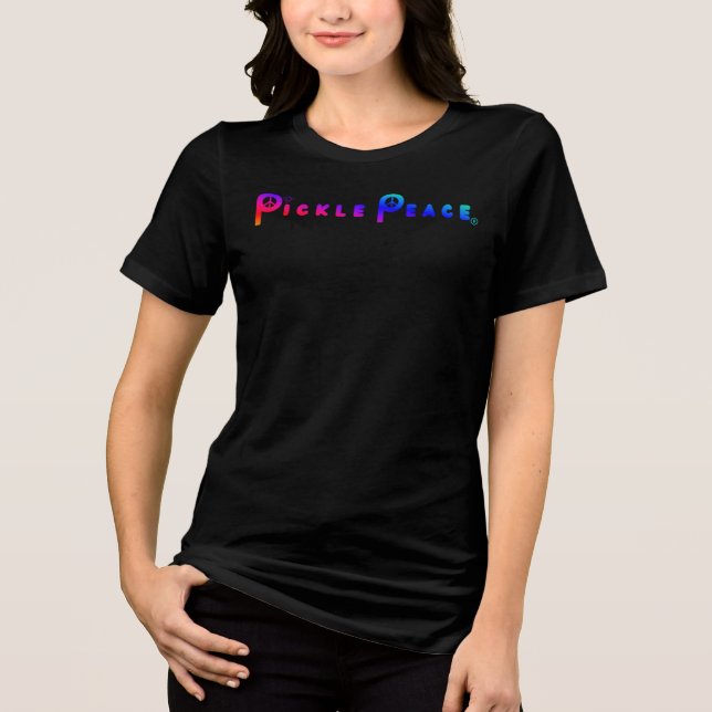 Pickle Peace Plain Rainbow Tri-Blend Shirt (Front)