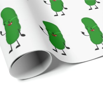 Pickle Person On White Wrapping Paper by dryfhout at Zazzle