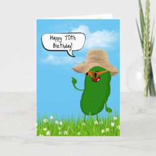 Pickle Person With Hat for 70th Birthday Card