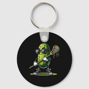 Pickle Playing Lacrosse Funny Sports Trendy For Bo Keychain