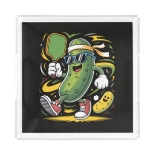 Pickle Playing Pickleball Acrylic Tray