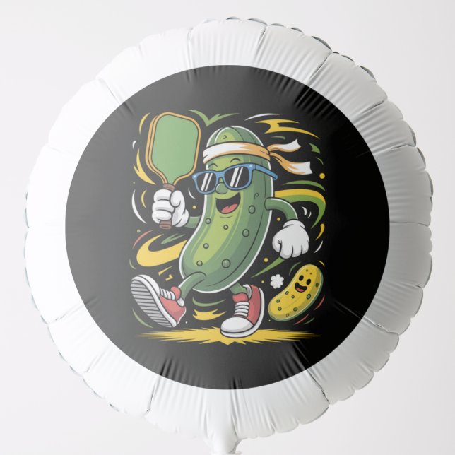 Pickle Playing Pickleball Balloon (Front)