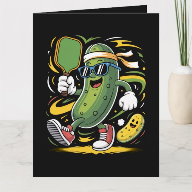 Pickle Playing Pickleball Card (Front)