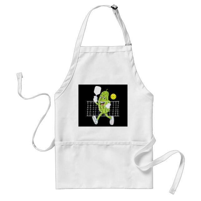 Pickle Playing Pickleball - Funny Pickleball Paddl Adult Apron (Front)