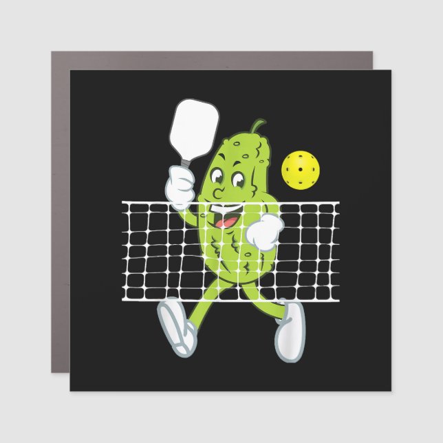 Pickle Playing Pickleball - Funny Pickleball Paddl Car Magnet (Front)