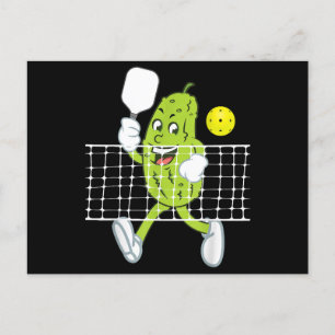 Pickle Playing Pickleball - Funny Pickleball Paddl Holiday Postcard