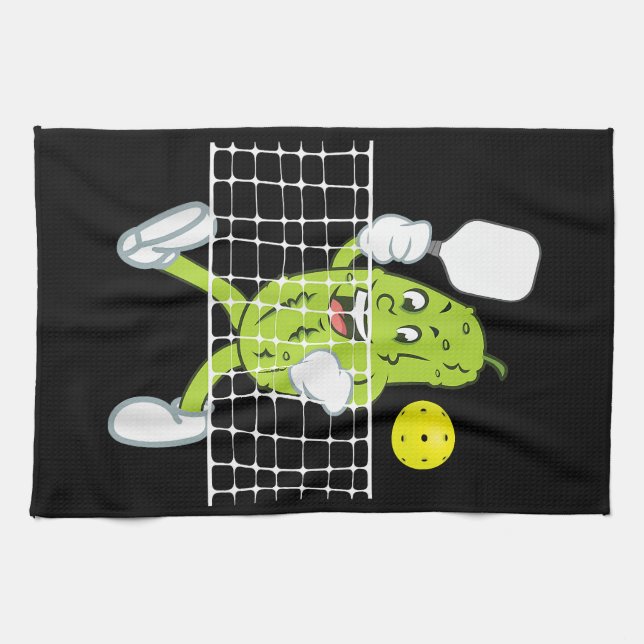 Pickle Playing Pickleball - Funny Pickleball Paddl Kitchen Towel (Horizontal)