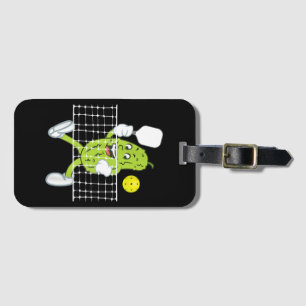 Pickle Playing Pickleball - Funny Pickleball Paddl Luggage Tag