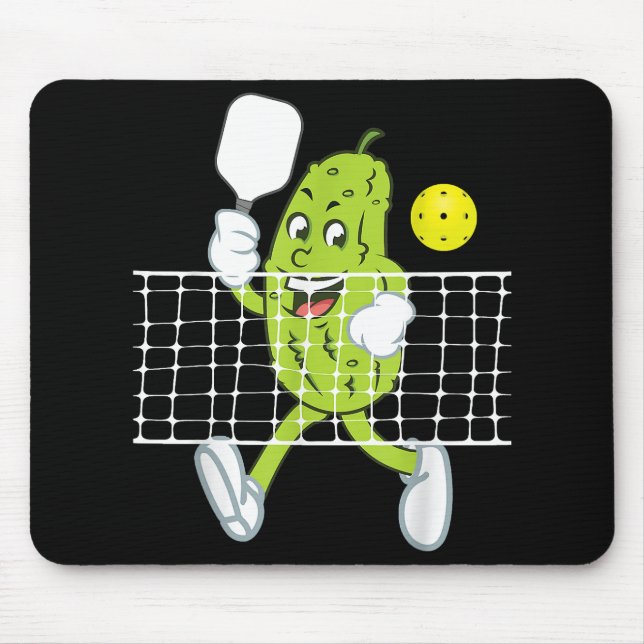 Pickle Playing Pickleball - Funny Pickleball Paddl Mouse Pad (Front)