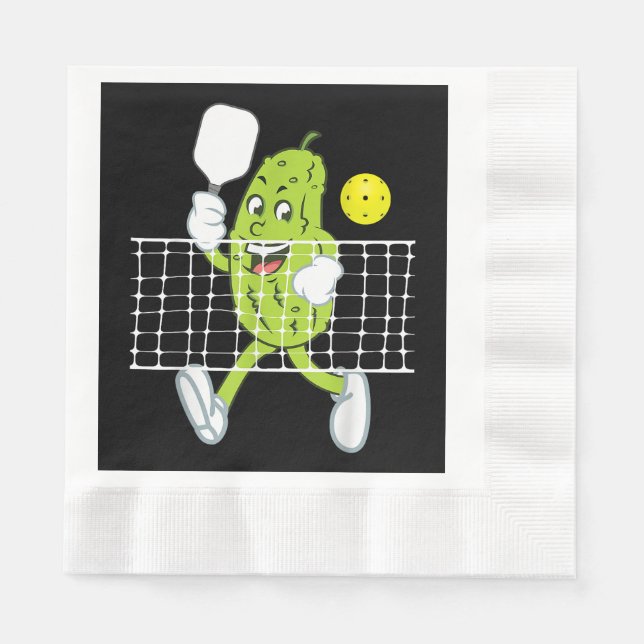 Pickle Playing Pickleball - Funny Pickleball Paddl Napkins (Front)