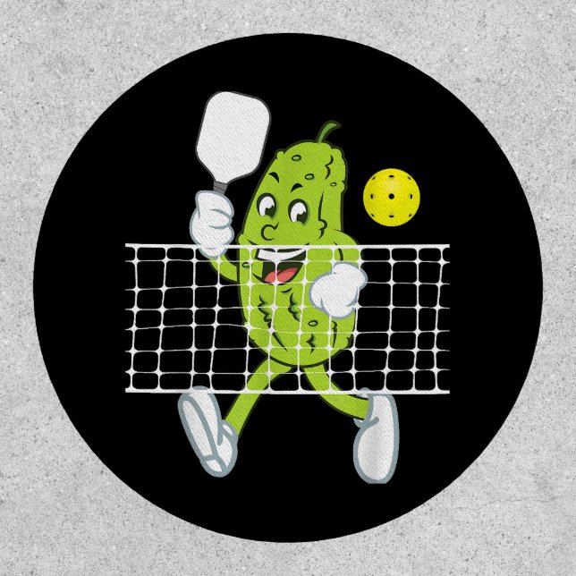 Pickle Playing Pickleball - Funny Pickleball Paddl Patch (Front)