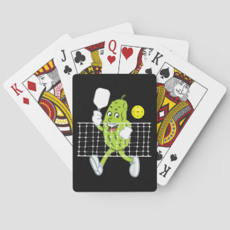 Pickle Playing Pickleball - Funny Pickleball Paddl Poker Cards