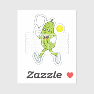 Pickle Playing Pickleball - Funny Pickleball Paddl Sticker