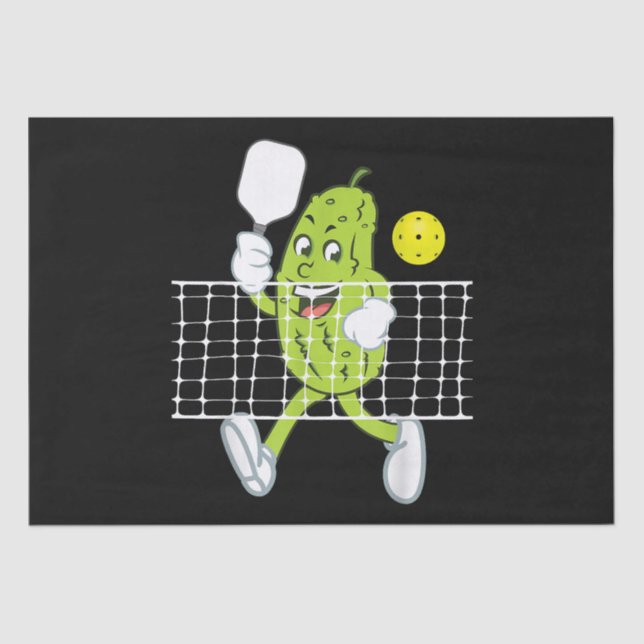 Pickle Playing Pickleball - Funny Pickleball Paddl Tissue Paper (Front)