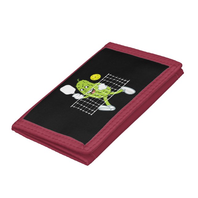 Pickle Playing Pickleball - Funny Pickleball Paddl Trifold Wallet (Bottom)