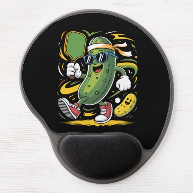Pickle Playing Pickleball Gel Mouse Pad (Front)