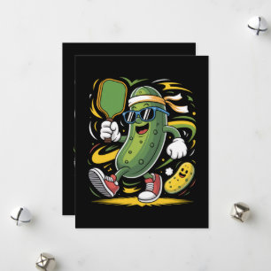 Pickle Playing Pickleball Holiday Card