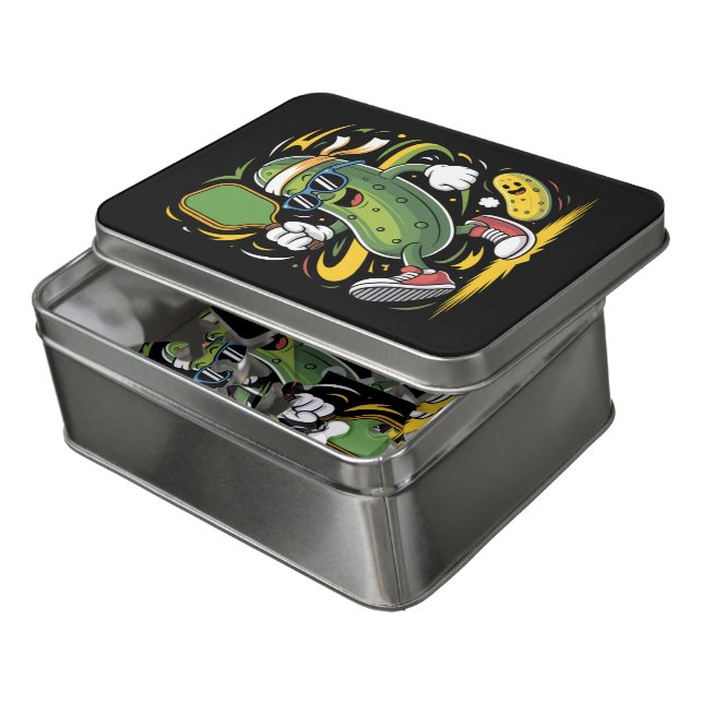 Pickle Playing Pickleball Jigsaw Puzzle (Lid Open)