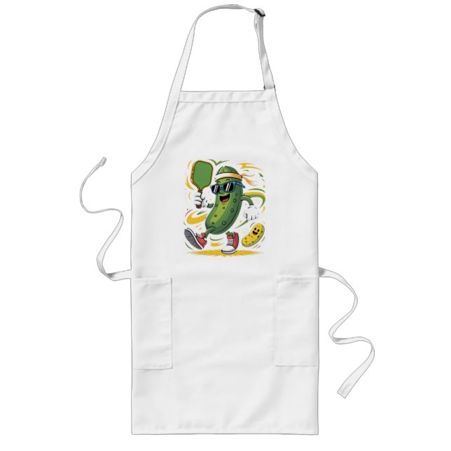 Pickle Playing Pickleball Long Apron (Front)