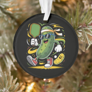 Pickle Playing Pickleball Ornament