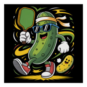 Pickle Playing Pickleball Poster