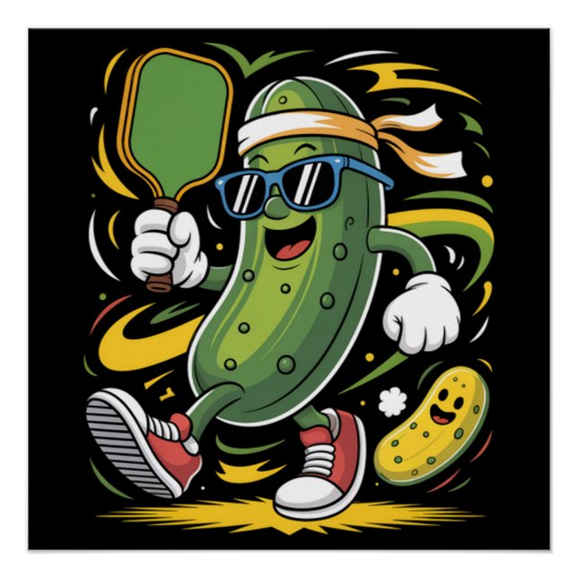 Pickle Playing Pickleball Poster (Front)