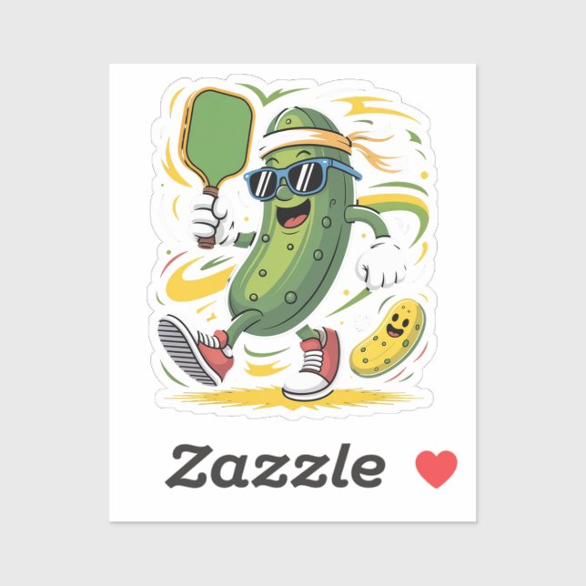 Pickle Playing Pickleball Sticker (Sheet)