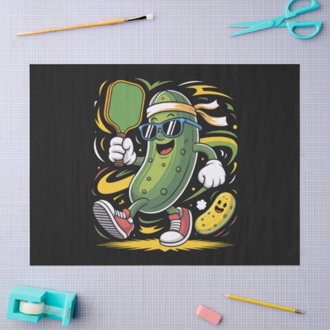 Pickle Playing Pickleball Tissue Paper (Craft)