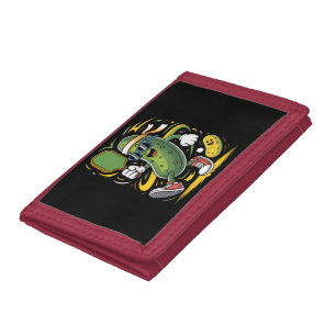 Pickle Playing Pickleball Tri-fold Wallet