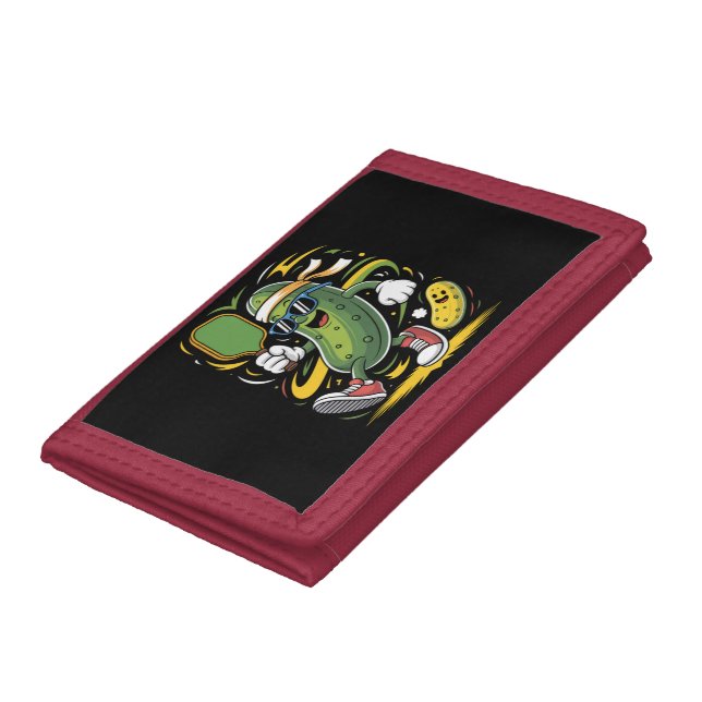 Pickle Playing Pickleball Tri-fold Wallet (Bottom)