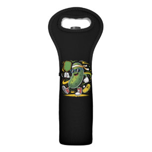 Pickle Playing Pickleball Wine Bag