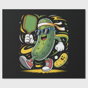 Pickle Playing Pickleball Wrapping Paper