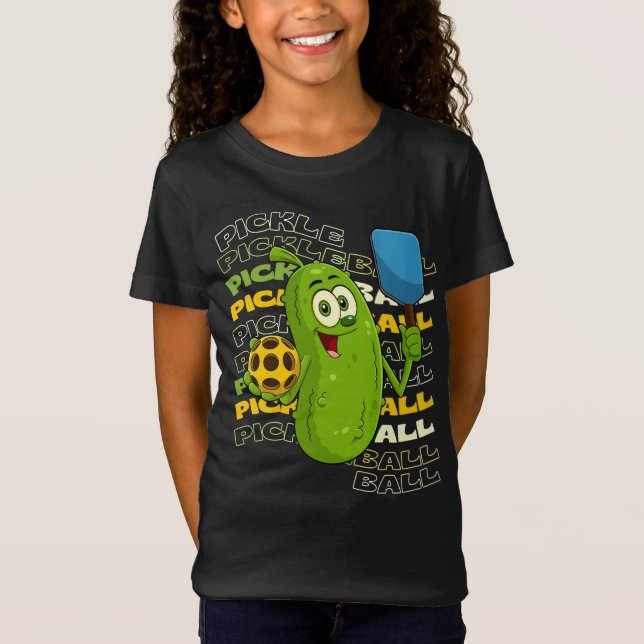 Pickle Power! Cute Pickleball Kids T-Shirt (Front)