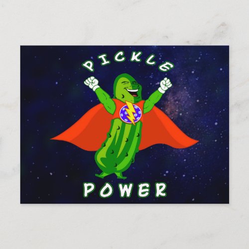 Pickle Power Pickleball Superhero Postcard
