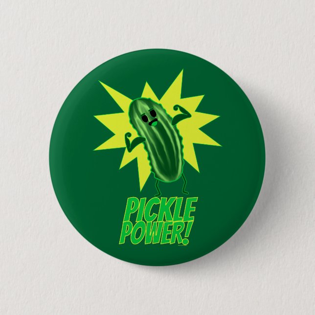 Pickle Power! Pinback Button (Front)