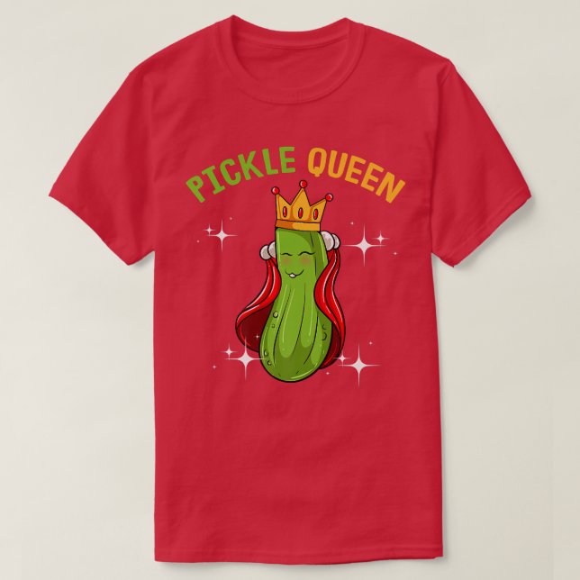 Pickle Queen  Funny Vegan Cucumber Vegetable  T-Shirt (Design Front)
