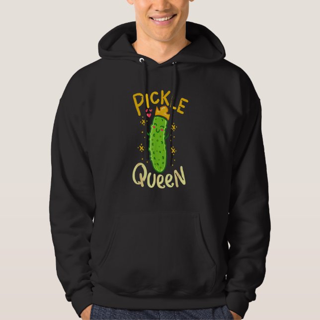 Pickle Queen Vegan Cucumber Vegetable Hoodie (Front)