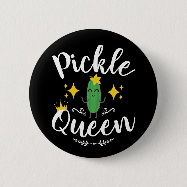 Pickle Queen Women Pickles Lover Button (Front)
