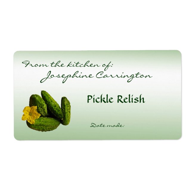 Pickle Relish Canning Labels (Front)