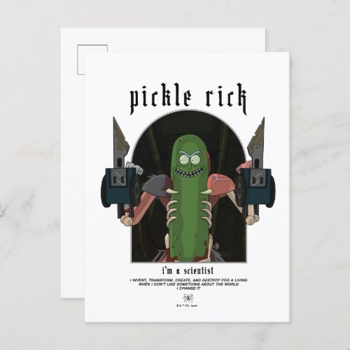 Pickle Rick _ Im A Scientist Quote Graphic Postcard