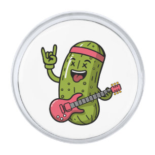 Pickle Rock Star Silver Finish Lapel Pin