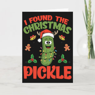 Pickle Santa Hat Xmas Lights - I Found The Christm Card
